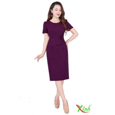 Đầm Peplum Kết Hoa Thủ Công Cực Sang