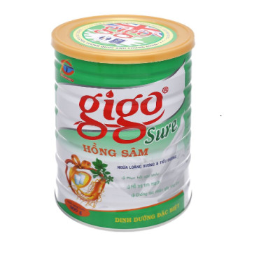 Sữa HỒNG SÂN GIGO 900g giúp tăng đề kháng,hỗ trợ tim mạch,tiểu đường,phục hồi sức khỏe cho người trưởng thành