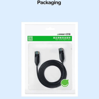 Ugreen UG70654NW122TK 5M cat6a 10Gbps 500MHz OD2.8mm Utp cáp mạng siêu mỏng thuần đồng màu đen - HÀNG CHÍNH HÃNG