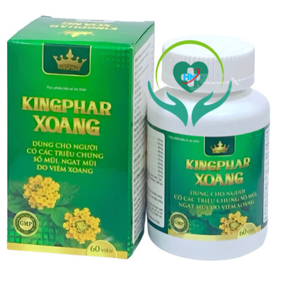 ￼Viên uống Kingphar xoang- hộp 60 viên - dùng cho người có các triệu chứng sổ mũi, ngạt mũi do viên xoang