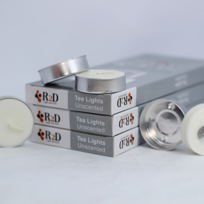 Nến không khói màu trắng tealight 10 viên dùng cho lò xông tinh dầu chính hãng R2D