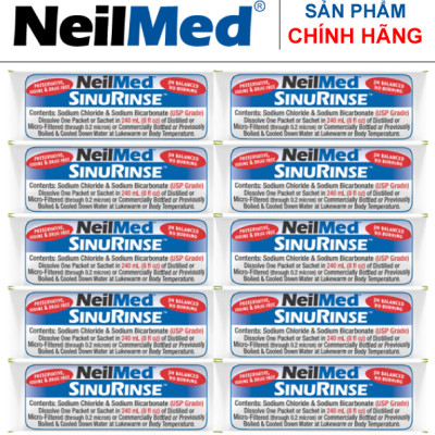 Combo Adult 24h Care: Bình Xịt Rửa Vệ Sinh Mũi Xoang Người Lớn NeilMed Sinus Rinse & Spray -SX Mỹ, Đánh Bật Sổ Mũi, Nghẹt Mũi và Viêm mũi (Bình 10 gói muối rửa; 2 chai xịt phun sương 75ml)