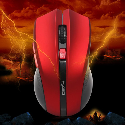  Chuột chơi game không dây 2.4G có thể điều chỉnh 2400 DPI với 6 nút dành cho PC máy tính xách tay Mac HXSJ Ergonomic Optical Office