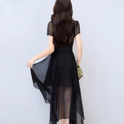 ĐẦM XÒE MULLET CỔ V - HN696