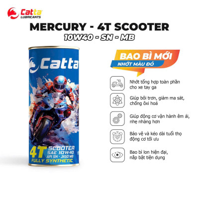 Nhớt tổng hợp toàn phần CATTA 4T SCOOTER 0.8L - SAE 10W40, API SN, JASO MB, Fully Synthetic 100% - Hàng chính hãng