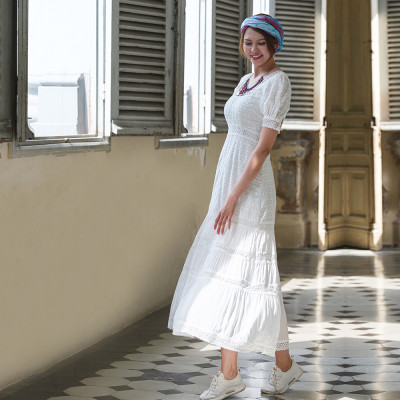 Đầm Maxi Trắng Đầm Maxi Đi Biển Thời trang thiết kế Hity DRE119 (Trắng Kim Cương)