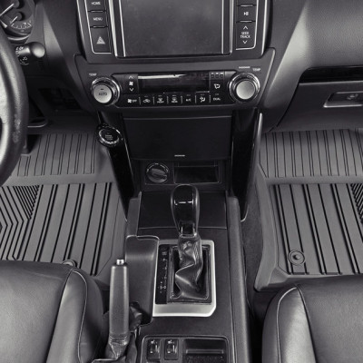 Thảm lót sàn xe ô tô Toyota 4Runner 2014- Nhãn hiệu Macsim 3W chất liệu nhựa TPE đúc khuôn cao cấp - màu đen