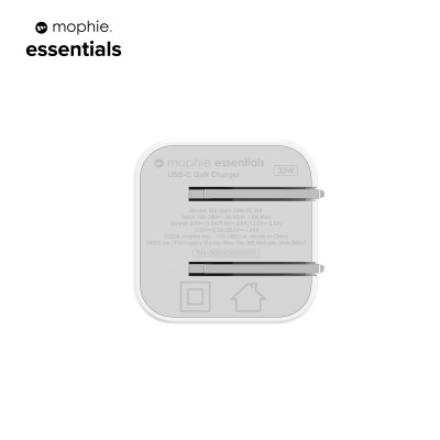Sạc mophie Essential 33W USB-C GaN dành cho iPhone/SamSung/Android/Tablet, 1 đổi 1 - Hàng chính hãng
