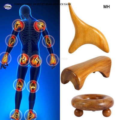 COMBO bộ 7 Dụng Cụ day ấn Huyệt Mát xa toàn thân kiểu Thái bằng gỗ Bách Xanh (MH847) Chăm sóc sức khỏe