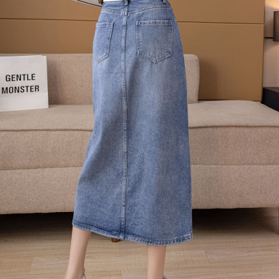 Chân váy jean ngang gối 07 C121