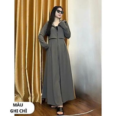 Áo khoác chống nắng nữ toàn thân 2 lớp cao cấp mũ trùm đầu tay xỏ ngón UPF50+ Size XL 53-66kg Vải Umi Cotton Co Dãn 4 Chiều Dày Dặn Làm Mát | Thời Trang | Đa Dụng 