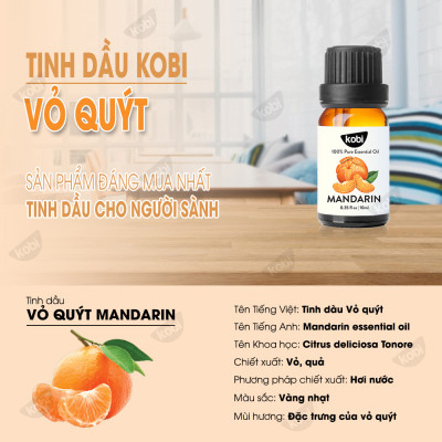 Tinh Dầu Vỏ Quýt Kobi - Tinh Dầu Thiên Nhiên Nguyên Chất, Tinh Dầu Xông Phòng, Giúp Giảm Stress, Xua Đuổi Côn Trùng Và Khử Mùi Hiệu Quả, Thích Hợp Dùng Với Đèn Xông Và Máy Khuếch Tán Tinh Dầu (5ml)