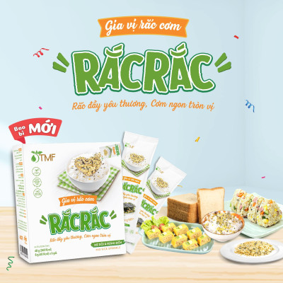 Thùng Gia vị rắc cơm rong biển Rắc Rắc hộp 6 gói cho bé ăn dặm TÂM MINH FOODS