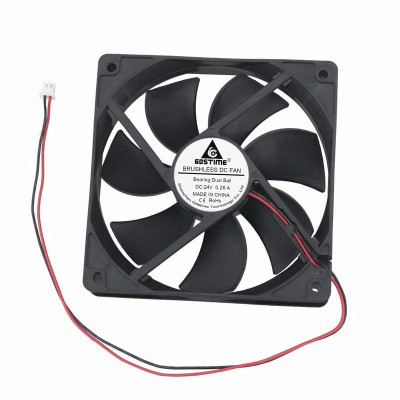 【 Ready stock 】1 Pcs Gdstime DC 24V Dual Ball PC Cooling Fan 120mm x 25mm Brushless Cooler 120*120mm 300RPM High Speed 0.26A 12025B 2Pin