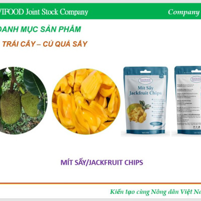 [Thùng = 30 gói x 100 grs/gói] Mít Sấy Chân Không (Jackfruit Chips), Giòn Xốp Tự Nhiên – BAVIFOOD, Khối Lượng:  3 kg (thùng = 30 gói x 100 grs/gói) – Premium