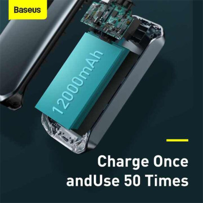 BỘ KÍCH ẮC QUY KIÊM SẠC DỰ PHÒNG CRJS03-01 12000mAh THƯƠNG HIỆU CAO CẤP BASEUS DÙNG CHO XE Ô TÔ - HÀNG NHẬP KHẨU