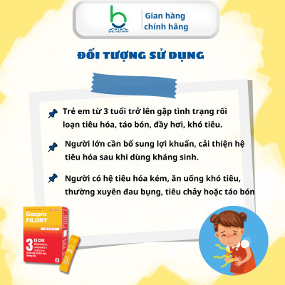 Men Vi Sinh Gespro Filory Bổ Sung Lợi Khuẩn, Hỗ Trợ Tiêu Hóa, Tăng Cường Sức Đề Kháng - 30 gói