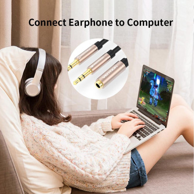 VENTION 3.5mm Audio Extension Cable 3.5 Jack AUX Female to Dual Male Earphone for Phone Headphone Speaker Tablet PC 0.3m