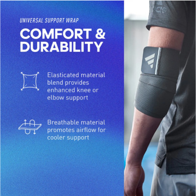 Băng Đầu Gối, Khủy Tay Thun Co Giãn - Băng Quấn Thể Thao Chính Hãng ADIDAS ADSU-13373-NL (1 Cái)