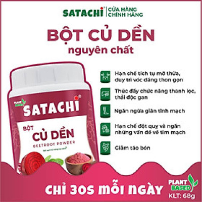 Bột Củ Dền nguyên chất SATACHI. Bổ sung sắt, thanh lọc cơ thể. Hộp 68g