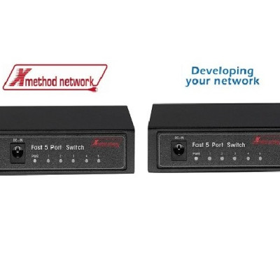Bộ chuyển mạch 5-port unmanaged Fast Ethernet switch with external power adaptor - Xmethod Network - Hàng chính hãng 