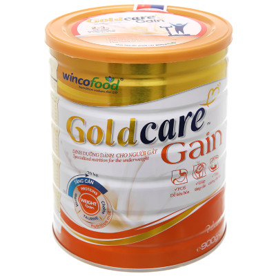 Sữa bột Wincofood Goldcare Gain: thích hợp cho mọi đối tượng và trẻ từ 1 tuổi trở lên giúp tăng cân và tăng cường thể lực
