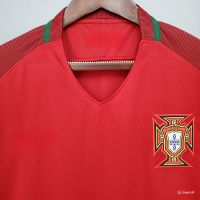 Áo Bóng Đá Retro Tuyển Bồ Đào Nha 2016 - Sân Nhà bản cao cấp vải Cotton Polyester