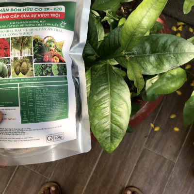 Phân bón Hữu Cơ Vi Sinh TP-E20 500 Gram - Sản xuất bằng hèm bia. Bổ sung dưỡng chất cho cây, Đáp ứng tiêu chí trồng rau sạch, Nuôi dưỡng cây trồng, Cải tạo đất, làm tơi xốp đất, Chống các loại bệnh thối rễ do nấm.