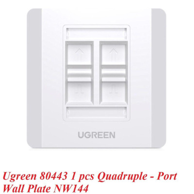 Ugreen UG80443NW144TK 1 cái có 4 lỗ rj45 - rj11 màu trắng Khung âm tường cắm hạt mạng và điện thoại chất liệu nhựa - HÀNG CHÍNH HÃNG