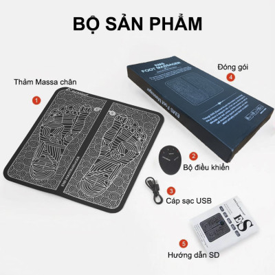 Thảm Massage Chân Toshiko Giúp Lưu Thông Khí Huyết, Giảm Đau Mỏi Chân, Máy Massage Chân Xung Điện