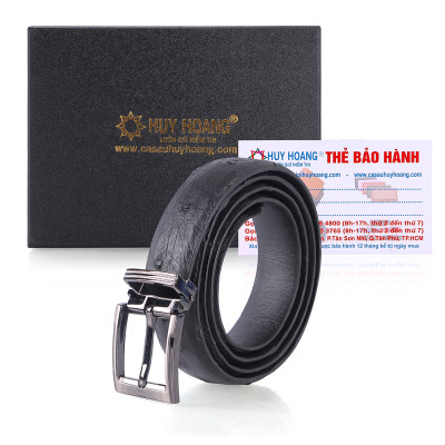 HJ5421-22-23-24 - Dây thắt lưng nữ da đà điểu da hột đen, nâu đất, vàng bò, nâu đỏ