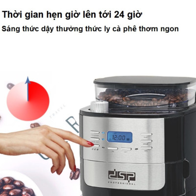 Máy pha cà phê bán tự động thương hiệu DSP KA3055 - Công suất 1000W - HÀNG NHẬP KHẨU 