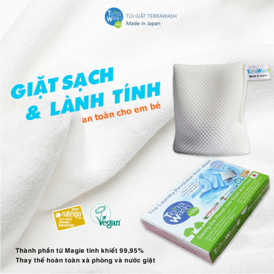 Túi giặt quần áo thay thế bột giặt Magie Terra Wash +Mg - Công nghệ Nhật Bản Hộp 125gr