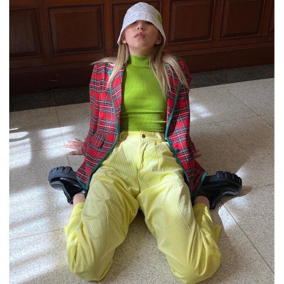 Quần Dài Nhung Vàng TARTAN - Velvet Pant / Yellow / Best Seller