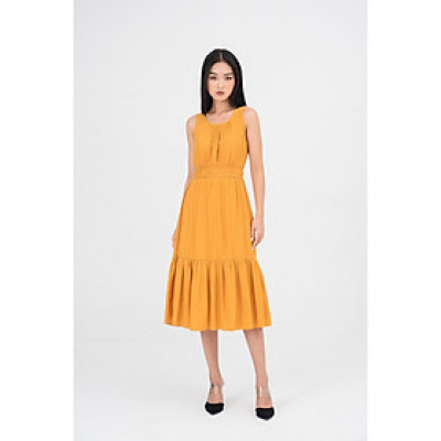 De Leah - Đầm Xoè Đuôi Cá Viền Eo V