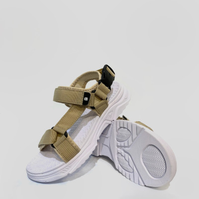  Thương hiệu: THE BILY Giày Sandal Nam The Bily Quai Chéo - Đế Trắng Lót Trắng Màu Vàng BLDTMT01