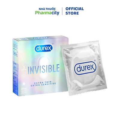 Bao Cao Su Durex Invisible Extra Thin Extra Sensitive (Hộp 3 Cái)