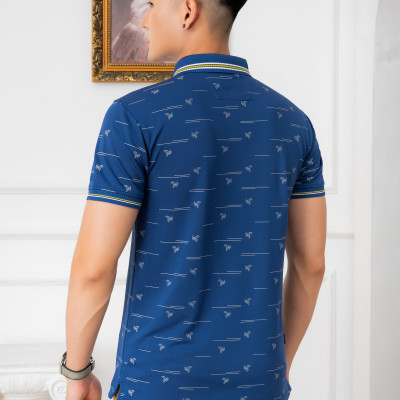 Áo POLO màu Navy in thân ALGPLO68