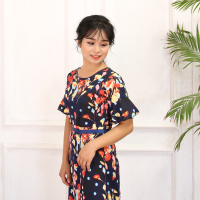 Váy nữ dự tiệc hoa tím sang trọng New4all kiểu Hàn Quốc hè 2019Váy nữ dự tiệc hoa tím sang trọng New4all kiểu Hàn Quốc hè 2019