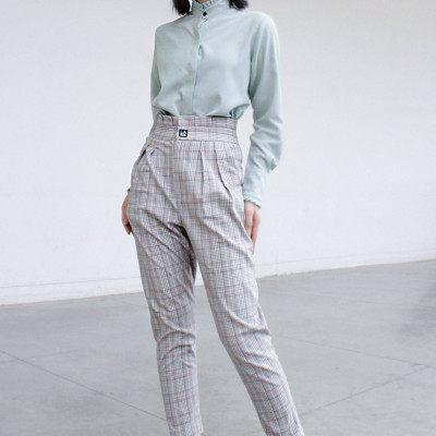 Quần baggy lưng bèo caro