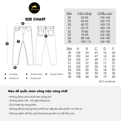 Quần Jean nam Leman xám khói trơn JD13 - Slim Form