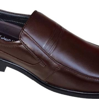 Giày tây nam Trường Hải da bò thật không bong tróc đế cao su không trơn màu nâu GTN05982