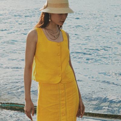 Áo Croptop Linen Tràng An TOP229 thời trang thiết kế Hity