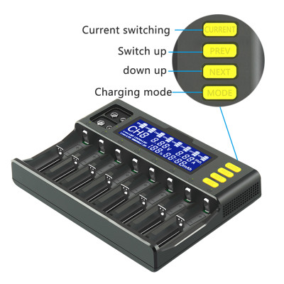 Bộ sạc pin LiitoKala lii-S8 Li-ion 3.7V NiMH 1.2V Li-FePO4 3.2V IMR 3.8V sạc cho 18650 26650 21700 26700 AA AAA
