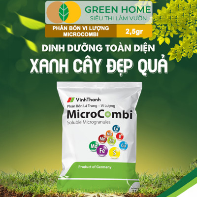 Phân Vi Lượng Micro Combi, GreenHome, Gói 2.5Gr, Cung Cấp Vi Lượng Thiết Yếu Cho Cây Trồng