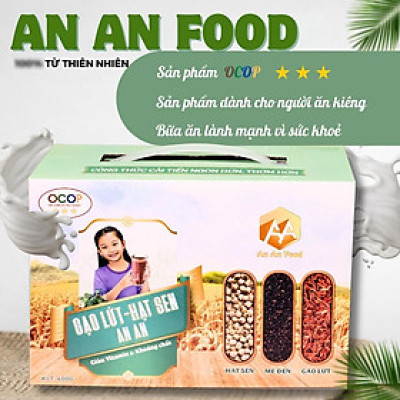 Bột gạo lứt-hạt sen-mè đen. ( Bột gạo lứt ANAN)  lượng đường thấp hữu cơ tự nhiên , thay thế bửa ăn , chăm sóc sức khỏe ,xương khớp và giấc ngủ