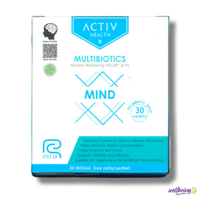 Thức Uống Dạng Bột  ActivHealth Multibiotics Mind Duy Trì Hệ Vi Khuẩn Đường Ruột, Hỗ Trợ Giải Tỏa Căng Thẳng, Bổ Sung Năng Lượng Cho Cơ Thể (Hộp 30 Gói x 120g)