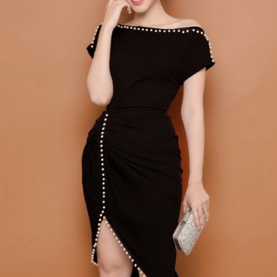 ĐẦM CỔ RỘNG LAI XÉO ĐÍNH HẠT BẸT