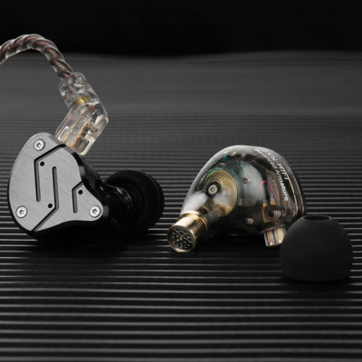 Tai nghe KZ ZSN có dây 3,5 mm trong tai w / Micrô HiFi bằng kim loại 10mm 1DD + 1BA 