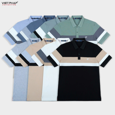 Áo Polo Nam VIỆT PHÁP Form Basic Chất liệu Cotton Pique co giãn thấm hút mồ hồi tốt 3402
